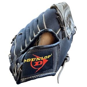 Dunlop Softball Baseball Glove Youth RHT 12 inch Black Leather MVP Distressed